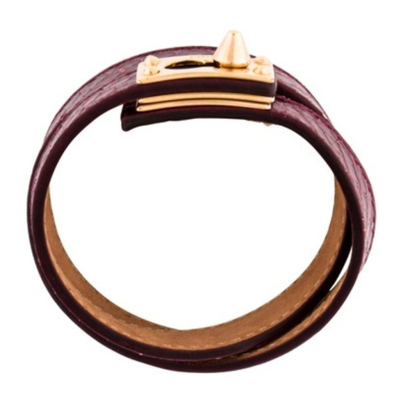 Fendi Burgundy Snakeskin Leather and Gold - Picture 3 of 3